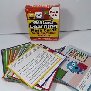Gifted Learning Flash Cards: Grade social emotional learning. Pre K-kindergarten